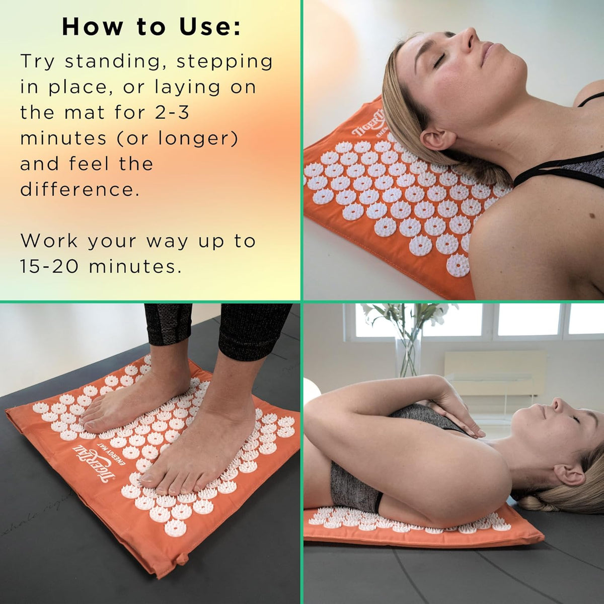 Tiger Tail Acupressure Energy Mat for Therapeutic Pain Relief