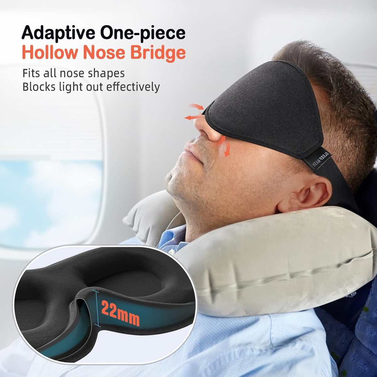 Sleep Mask for Side Sleeper Women Men, Eye Mask for Sleeping