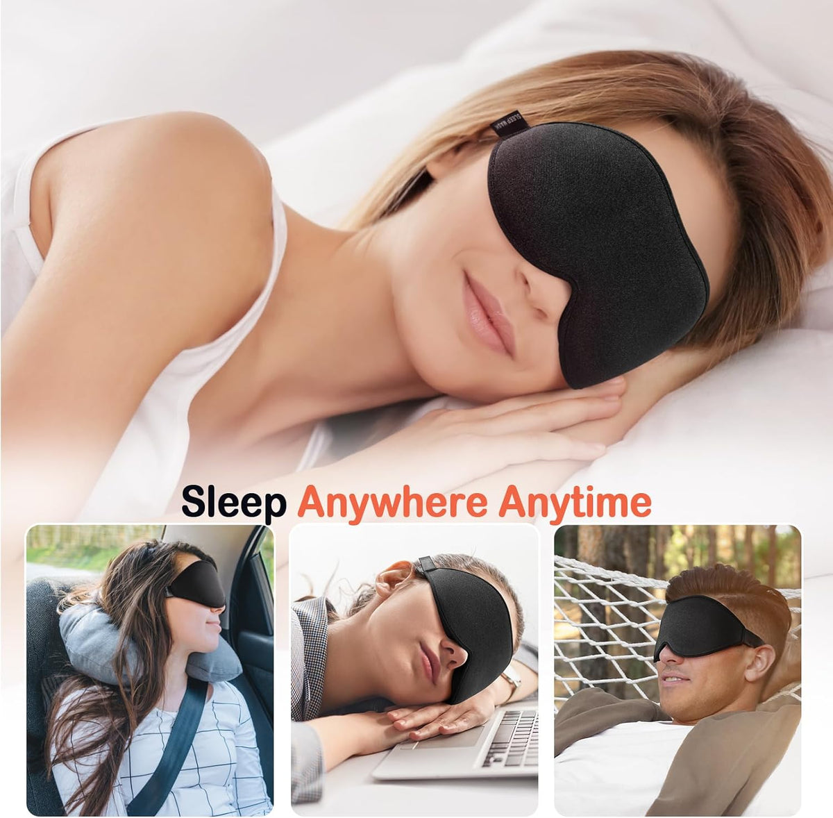 Sleep Mask for Side Sleeper Women Men, Eye Mask for Sleeping