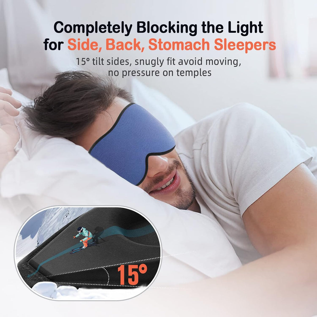 Sleep Mask for Side Sleeper Women Men, Eye Mask for Sleeping