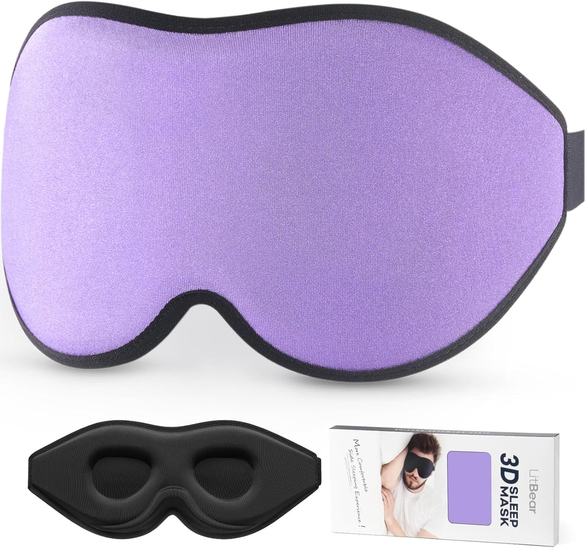 Sleep Mask for Side Sleeper Women Men, Eye Mask for Sleeping