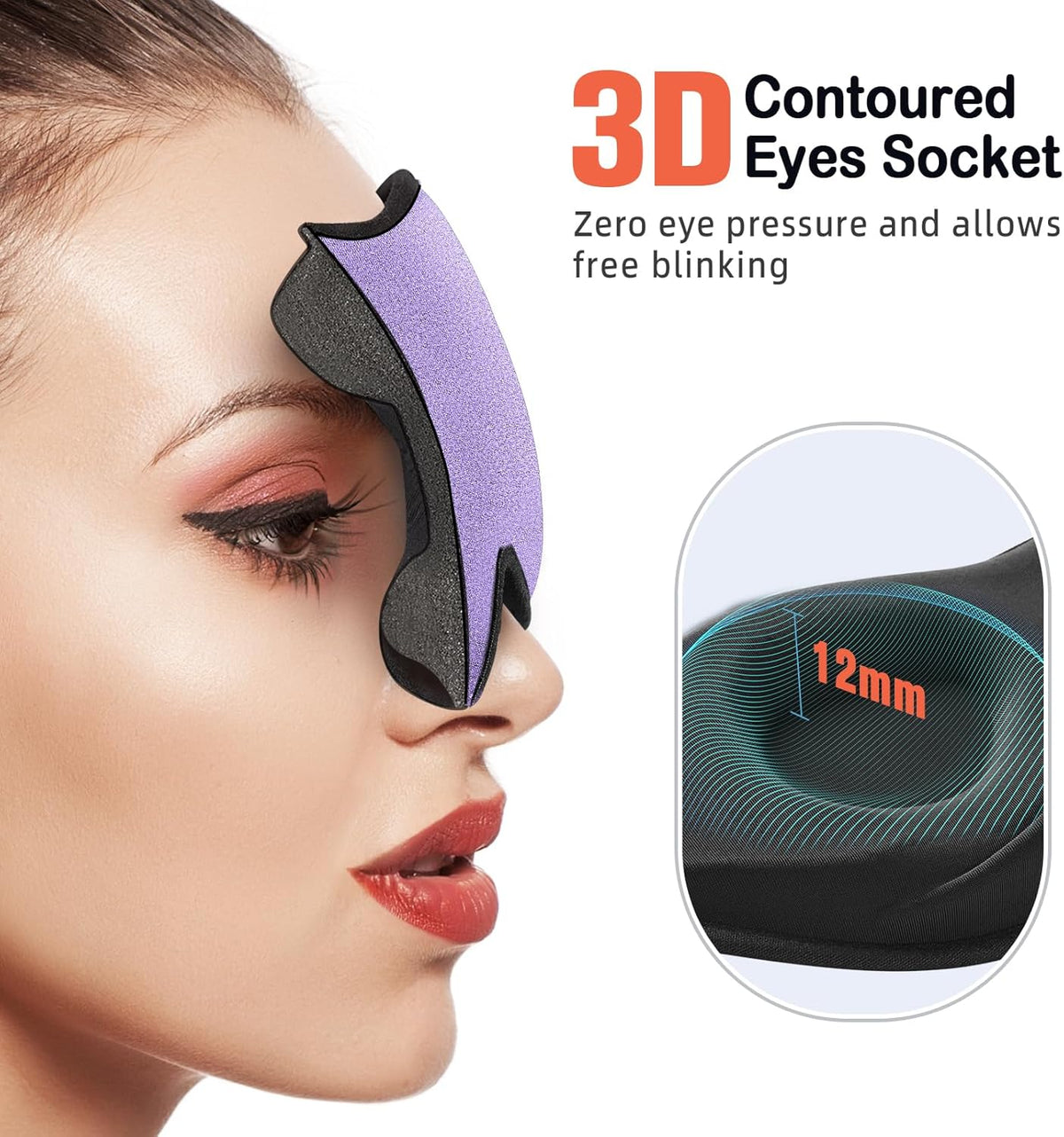 Sleep Mask for Side Sleeper Women Men, Eye Mask for Sleeping