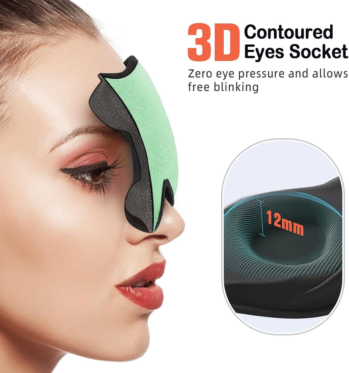 Sleep Mask for Side Sleeper Women Men, Eye Mask for Sleeping