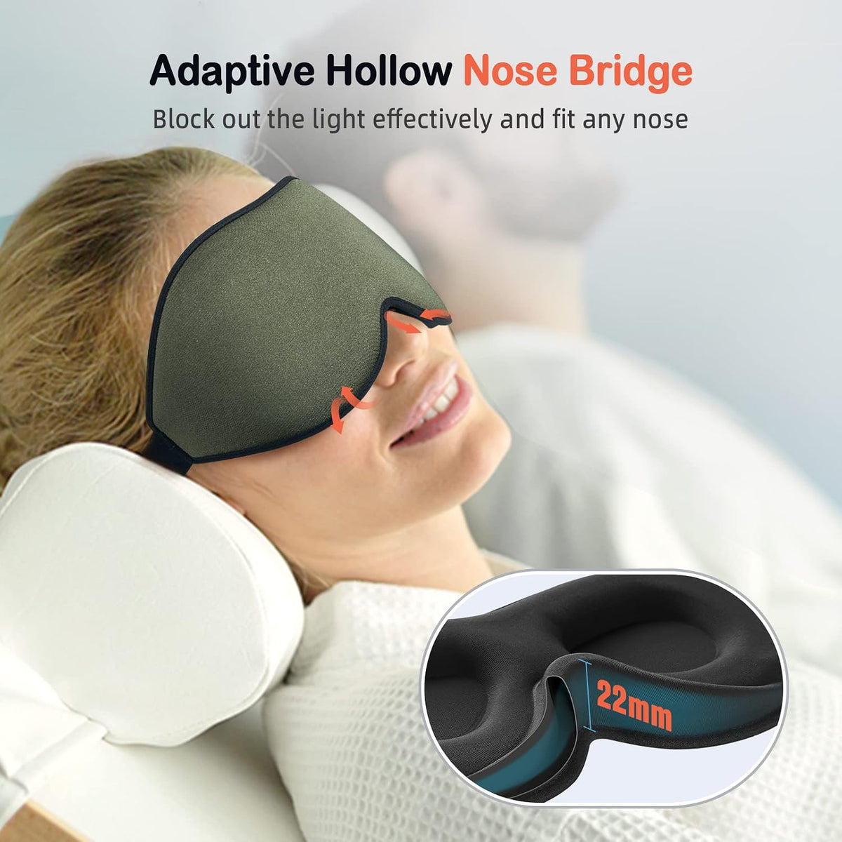 Sleep Mask for Side Sleeper Women Men, Eye Mask for Sleeping