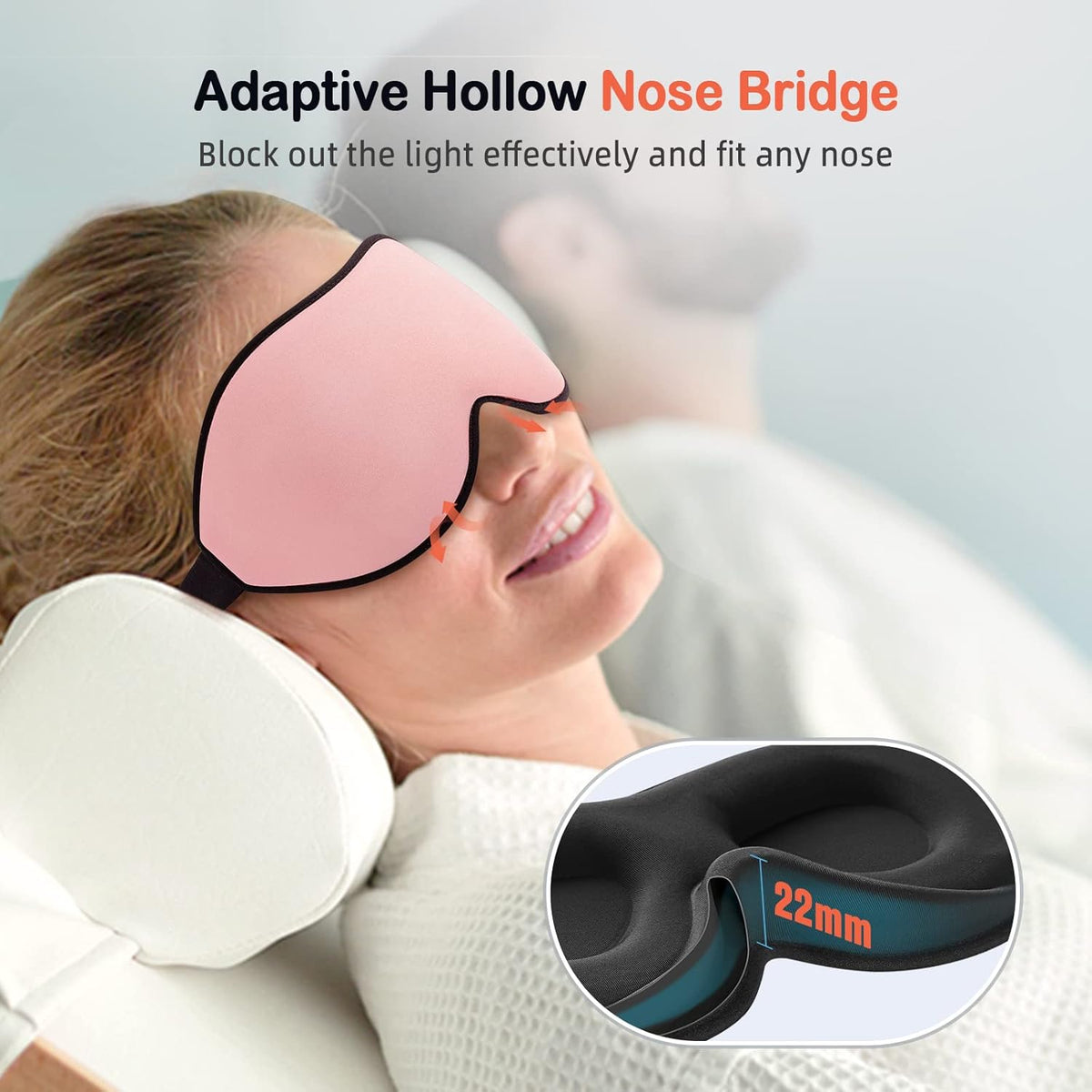 Sleep Mask for Side Sleeper Women Men, Eye Mask for Sleeping