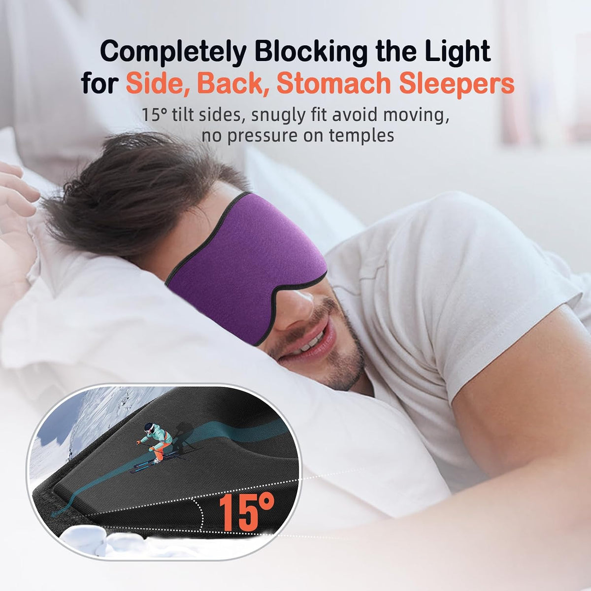 Sleep Mask for Side Sleeper Women Men, Eye Mask for Sleeping