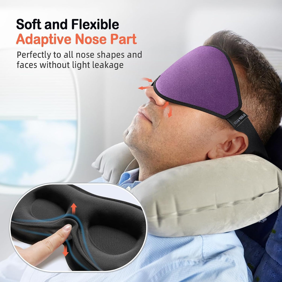 Sleep Mask for Side Sleeper Women Men, Eye Mask for Sleeping