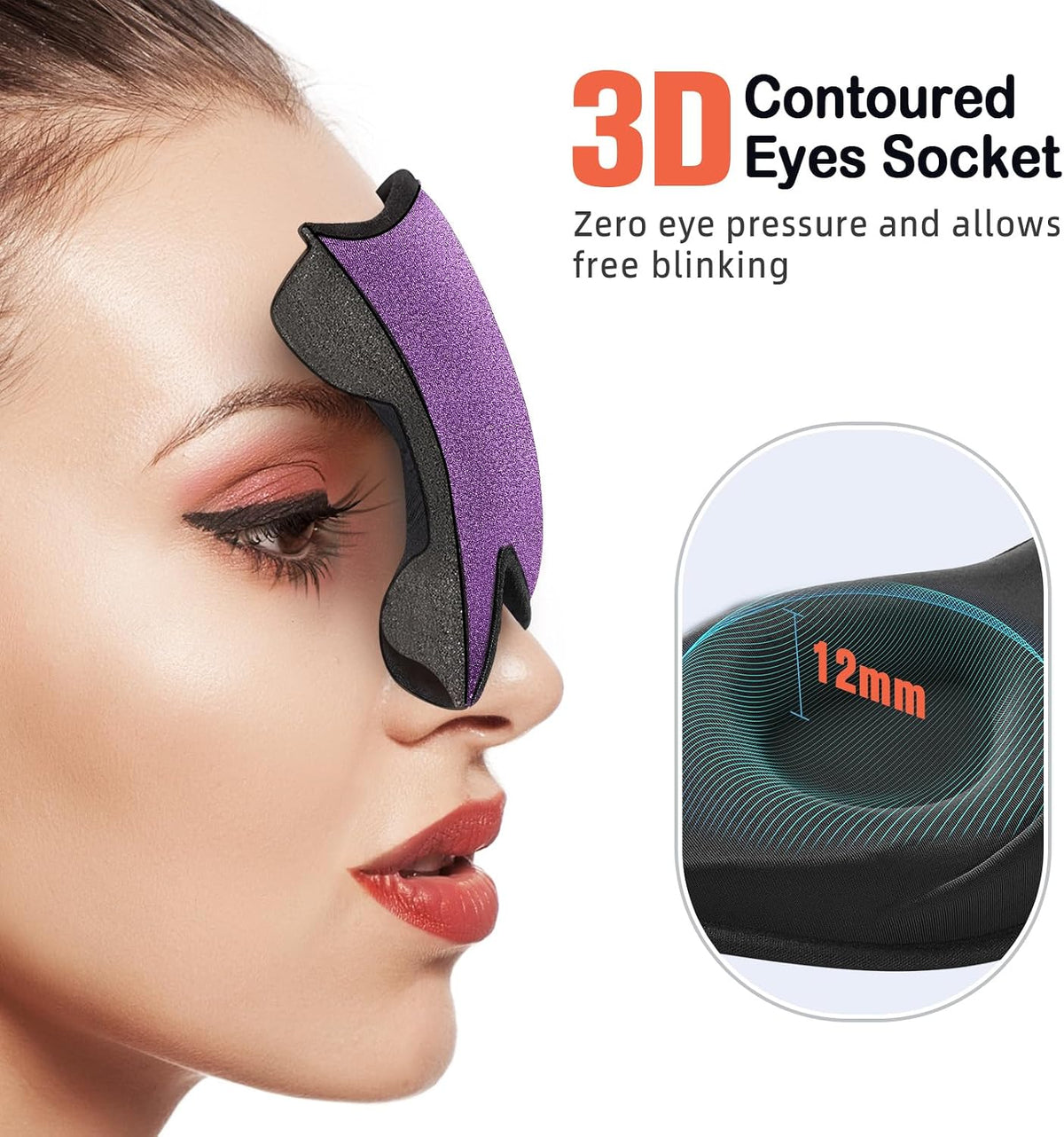 Sleep Mask for Side Sleeper Women Men, Eye Mask for Sleeping
