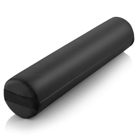 Full Round Massage Table Bolster Pillow Pad - 26 x 6 Inch - Black
