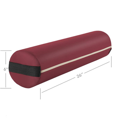 Full Round Massage Table Bolster Pillow Pad - 26 x 6 Inch - Black