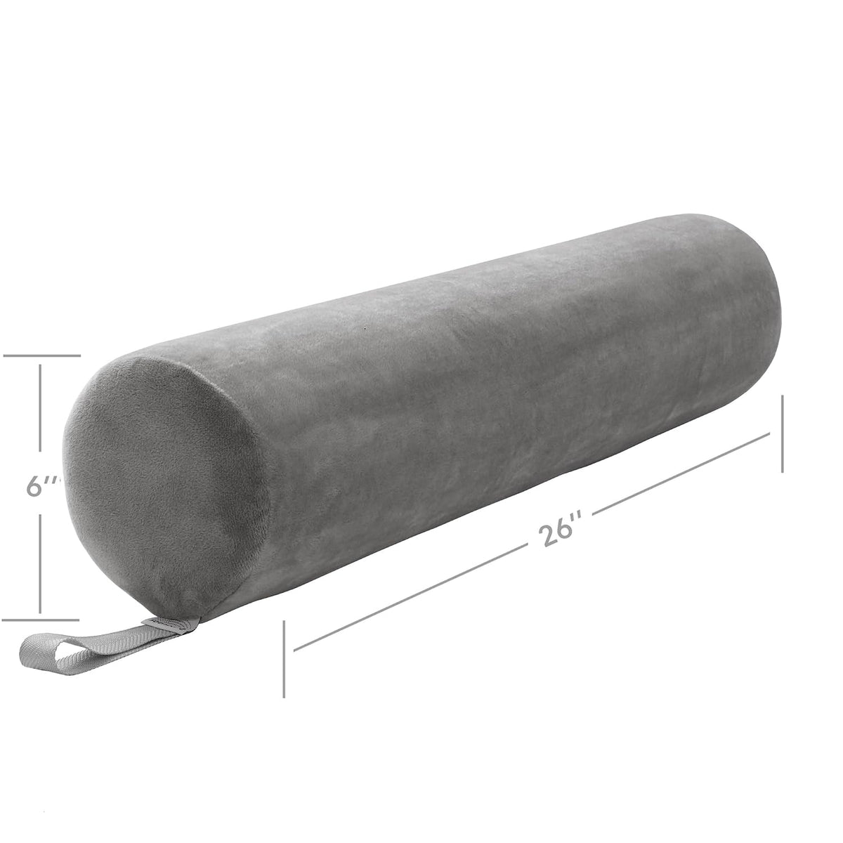 Full Round Massage Table Bolster Pillow Pad - 26 x 6 Inch - Black
