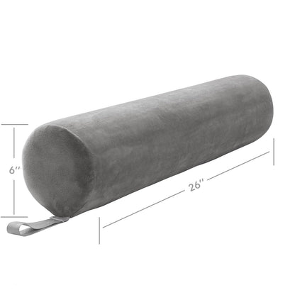 Full Round Massage Table Bolster Pillow Pad - 26 x 6 Inch - Black