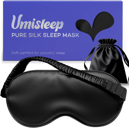 Sleep Mask 100% Pure Mulberry Silk, 22 Momme Eye Masks for Sleep