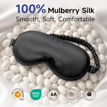 Sleep Mask 100% Pure Mulberry Silk, 22 Momme Eye Masks for Sleep