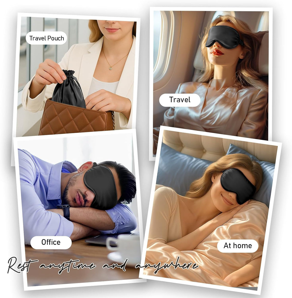 Sleep Mask 100% Pure Mulberry Silk, 22 Momme Eye Masks for Sleep
