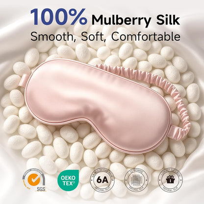 Sleep Mask 100% Pure Mulberry Silk, 22 Momme Eye Masks for Sleep