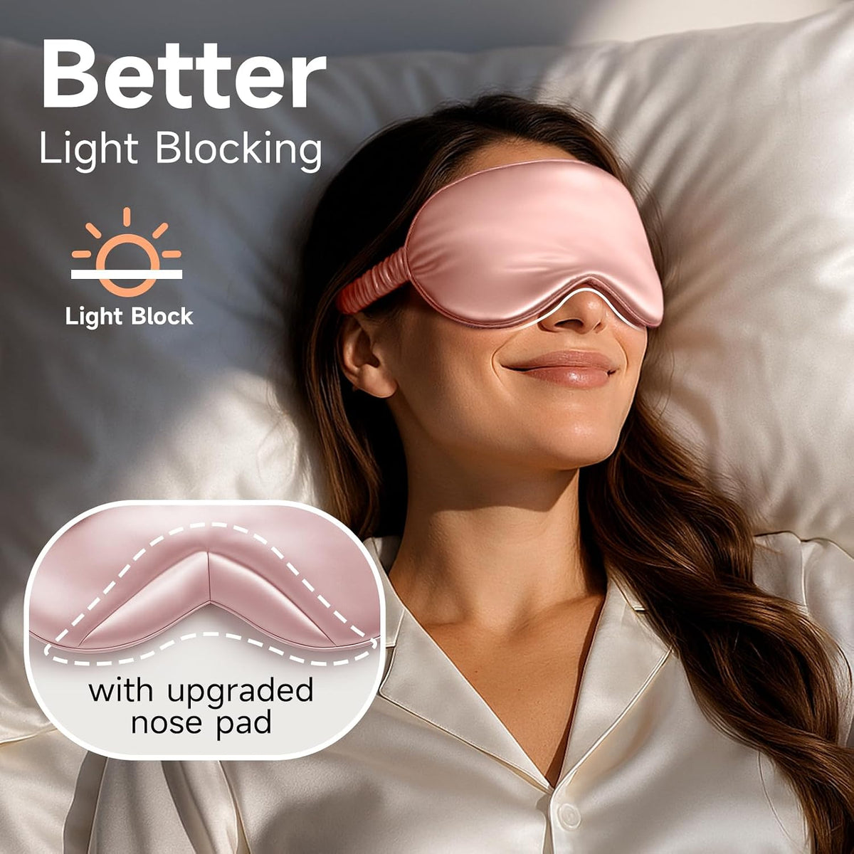 Sleep Mask 100% Pure Mulberry Silk, 22 Momme Eye Masks for Sleep