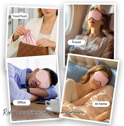 Sleep Mask 100% Pure Mulberry Silk, 22 Momme Eye Masks for Sleep