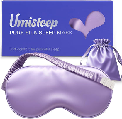 Sleep Mask 100% Pure Mulberry Silk, 22 Momme Eye Masks for Sleep