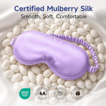 Sleep Mask 100% Pure Mulberry Silk, 22 Momme Eye Masks for Sleep