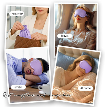 Sleep Mask 100% Pure Mulberry Silk, 22 Momme Eye Masks for Sleep