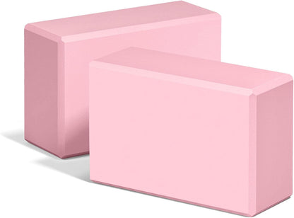 Yoga Blocks 2 Pack, 9"x6"x3" High-Density EVA Foam Yoga Block, Non-Slip Yoga Blocks for Yoga, Pilates Meditation, Stretching and Toning, Supportive, Latex-Free