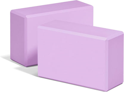 Yoga Blocks 2 Pack, 9"x6"x3" High-Density EVA Foam Yoga Block, Non-Slip Yoga Blocks for Yoga, Pilates Meditation, Stretching and Toning, Supportive, Latex-Free