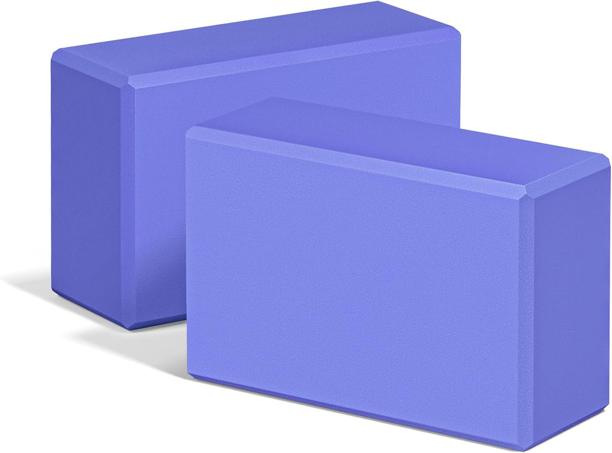 Yoga Blocks 2 Pack, 9"x6"x3" High-Density EVA Foam Yoga Block, Non-Slip Yoga Blocks for Yoga, Pilates Meditation, Stretching and Toning, Supportive, Latex-Free