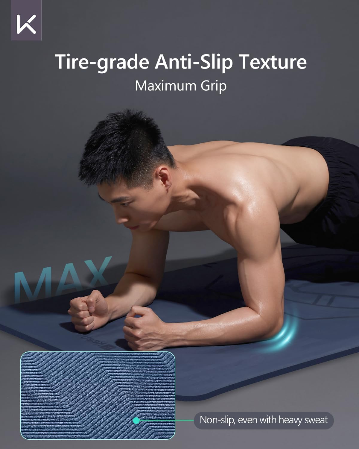Extra Wide & Long Yoga Mat for Men, 79"x39"x7mm Thick, Non-Slip TPE Exercise Mat, High-Density Anti-Tear Fitness & Pilates Mat for Tall Users