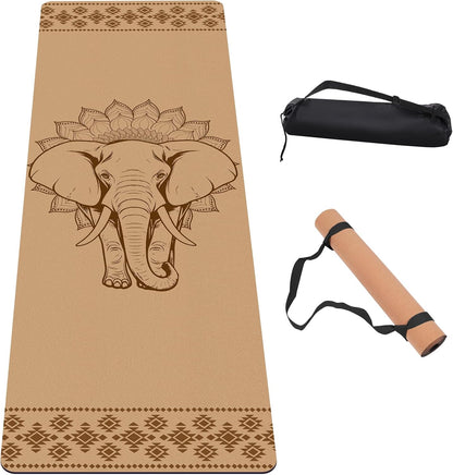 Premium Cork Thick Yoga Mat Non Slip for Gym Exercise & Fitness