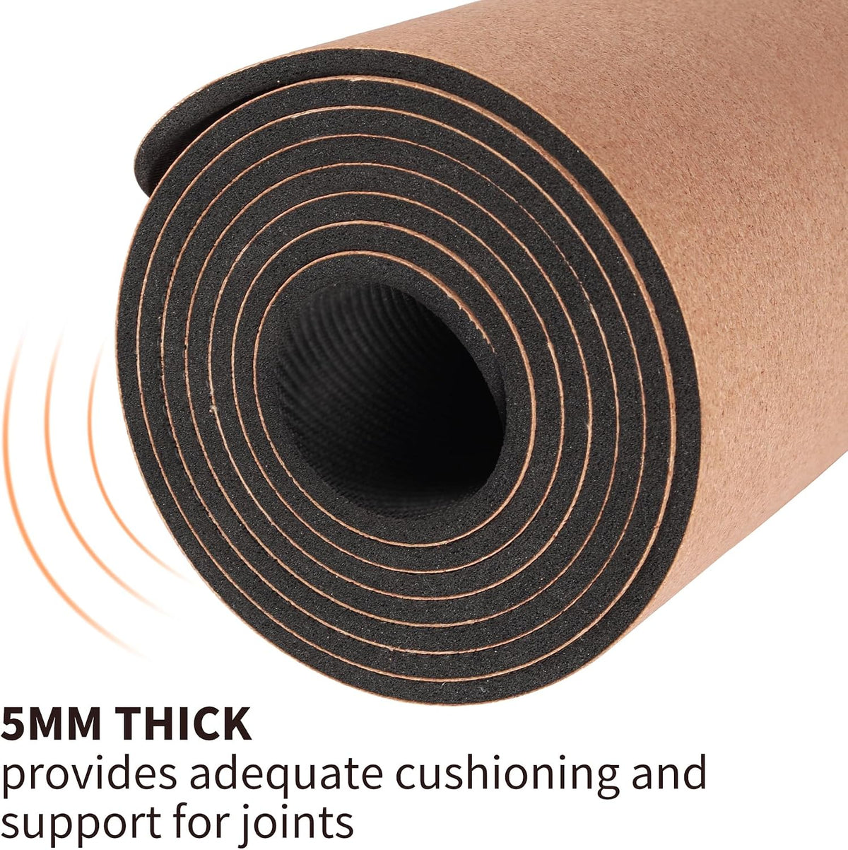 Premium Cork Thick Yoga Mat Non Slip for Gym Exercise & Fitness