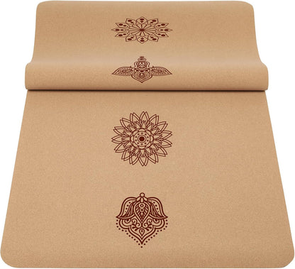 Premium Cork Thick Yoga Mat Non Slip for Gym Exercise & Fitness