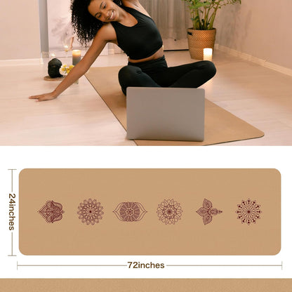 Premium Cork Thick Yoga Mat Non Slip for Gym Exercise & Fitness