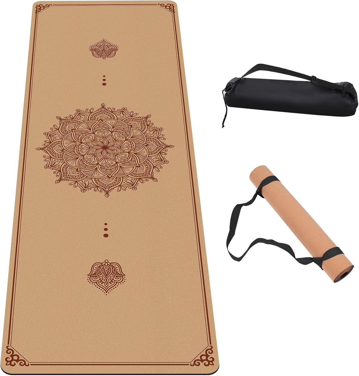 Premium Cork Thick Yoga Mat Non Slip for Gym Exercise & Fitness