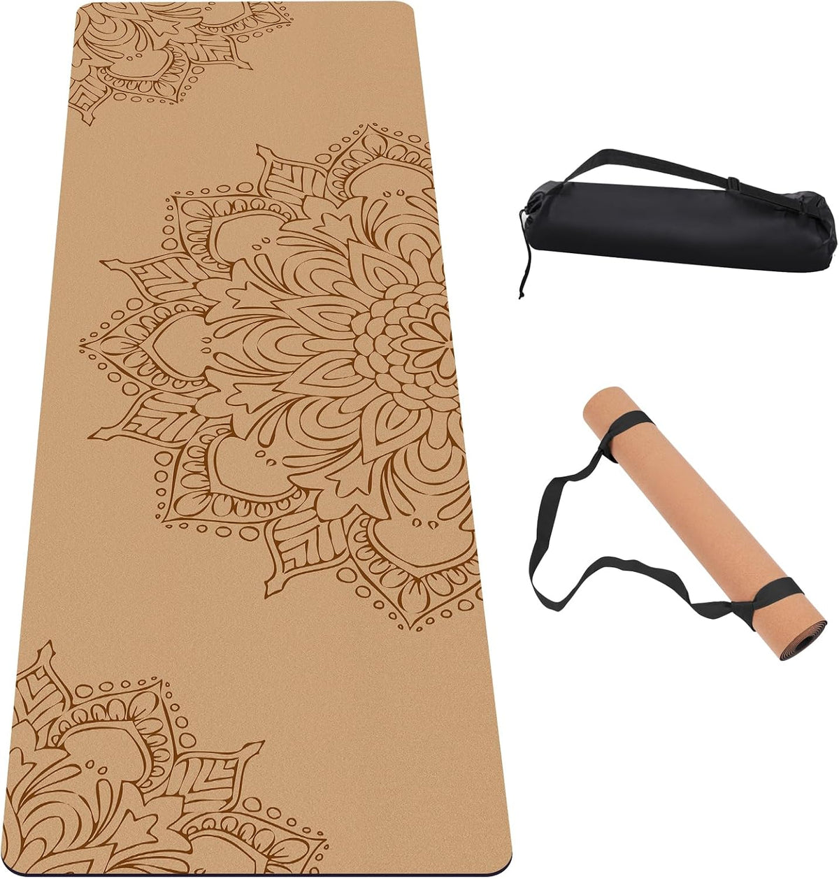 Premium Cork Thick Yoga Mat Non Slip for Gym Exercise & Fitness