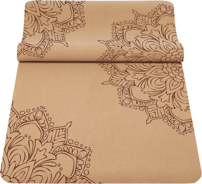 Premium Cork Thick Yoga Mat Non Slip for Gym Exercise & Fitness
