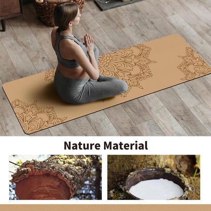 Premium Cork Thick Yoga Mat Non Slip for Gym Exercise & Fitness