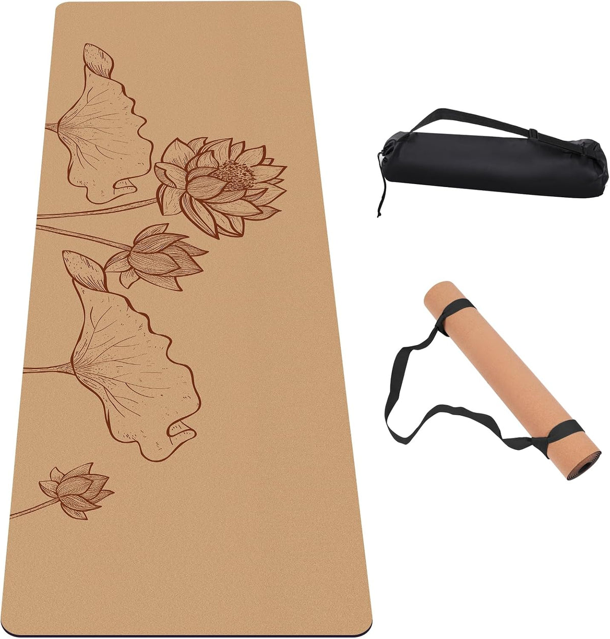 Premium Cork Thick Yoga Mat Non Slip for Gym Exercise & Fitness