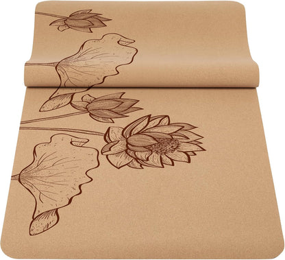Premium Cork Thick Yoga Mat Non Slip for Gym Exercise & Fitness