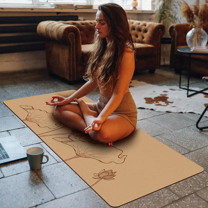 Premium Cork Thick Yoga Mat Non Slip for Gym Exercise & Fitness