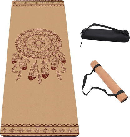 Premium Cork Thick Yoga Mat Non Slip for Gym Exercise & Fitness