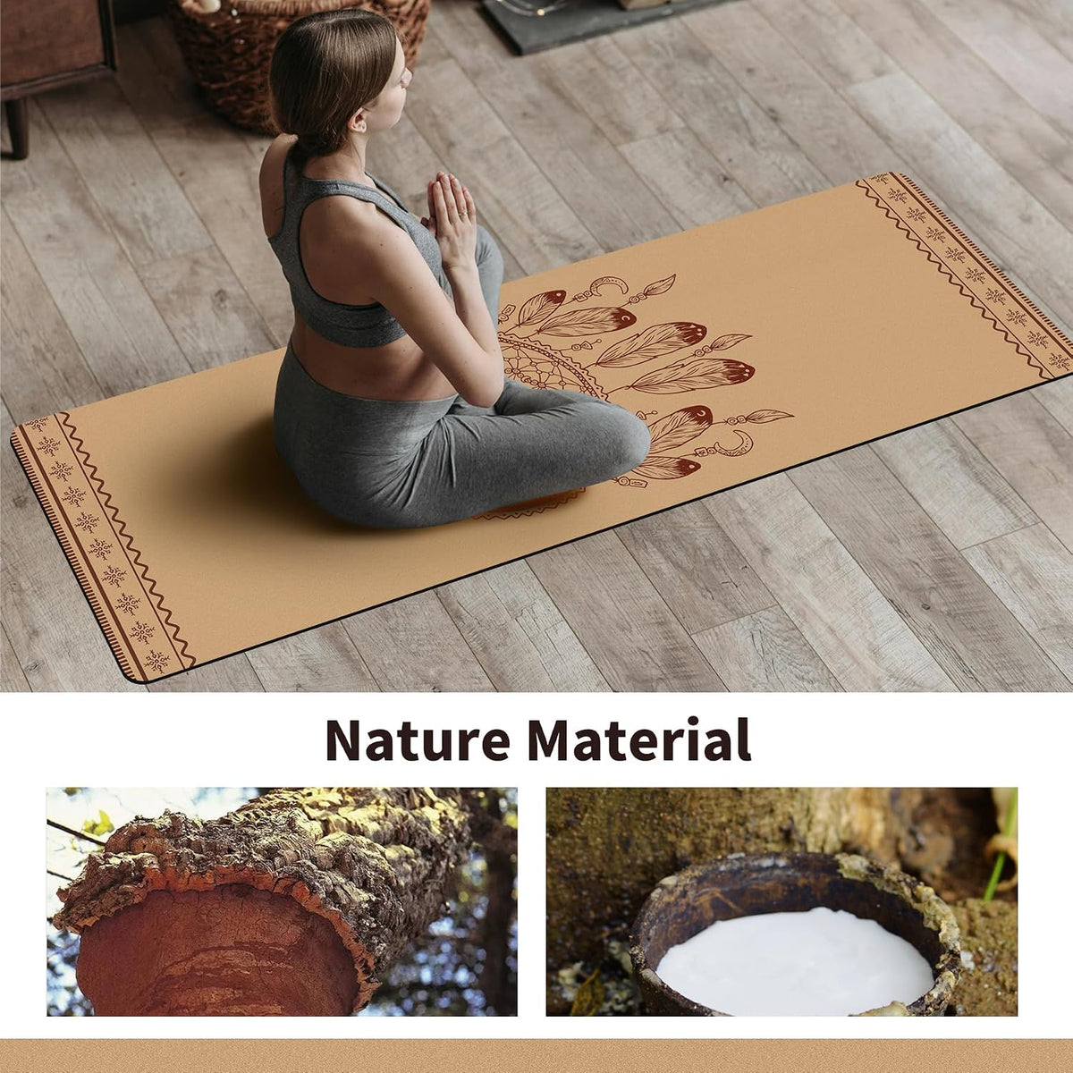 Premium Cork Thick Yoga Mat Non Slip for Gym Exercise & Fitness