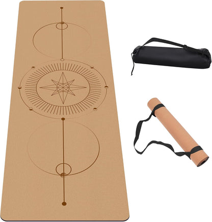 Premium Cork Thick Yoga Mat Non Slip for Gym Exercise & Fitness