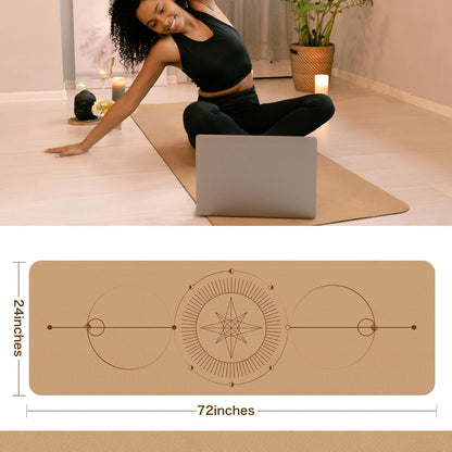 Premium Cork Thick Yoga Mat Non Slip for Gym Exercise & Fitness