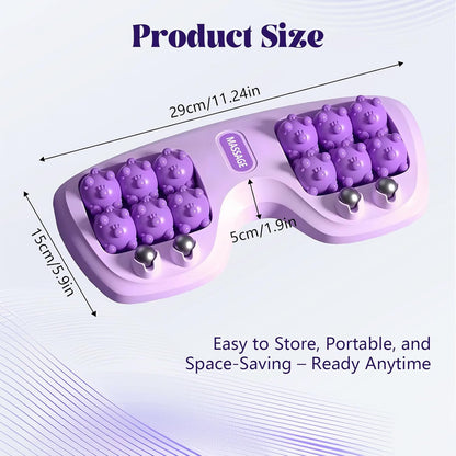 Portable Double Foot Massage Roller for Plantar Fasciitis Relief, Dual Acupressure Therapy for Pain & Stress Relief, Reflexology Tool for Improved Circulation at Home or Office (Purple)