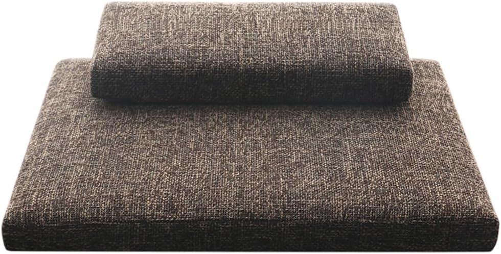 Portable Foldable Meditation Cushion Mat Set with Washable Cotton Linen Cover, Larger Yoga Mat Bolster Floor Pillows Seating for Adults Meditation Accessories coffee1-60CM
