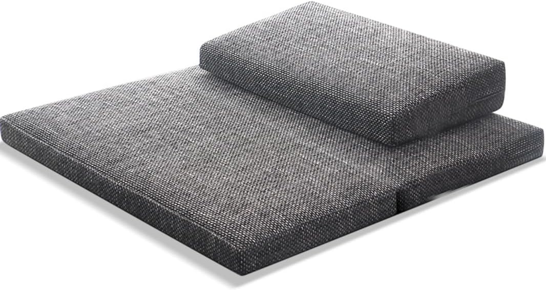 Portable Foldable Meditation Cushion Mat Set with Washable Cotton Linen Cover, Larger Yoga Mat Bolster Floor Pillows Seating for Adults Meditation Accessories coffee1-60CM