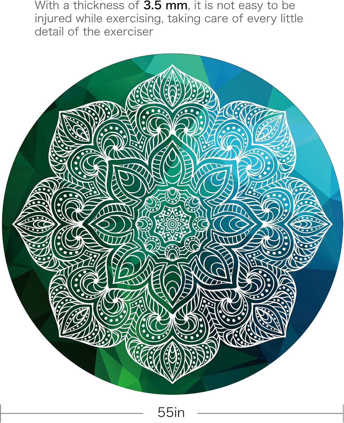 Pilates Mat Round Oversize Yoga Mat Suede Rubber Non-Slip Dia 140cm Exercise Mat Meditation Mat Workout Mat for Home Outdoor