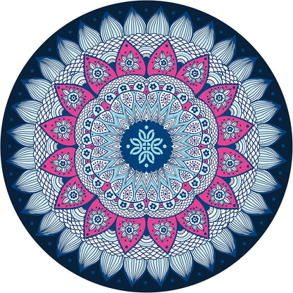 Pilates Mat Round Oversize Yoga Mat Suede Rubber Non-Slip Dia 140cm Exercise Mat Meditation Mat Workout Mat for Home Outdoor