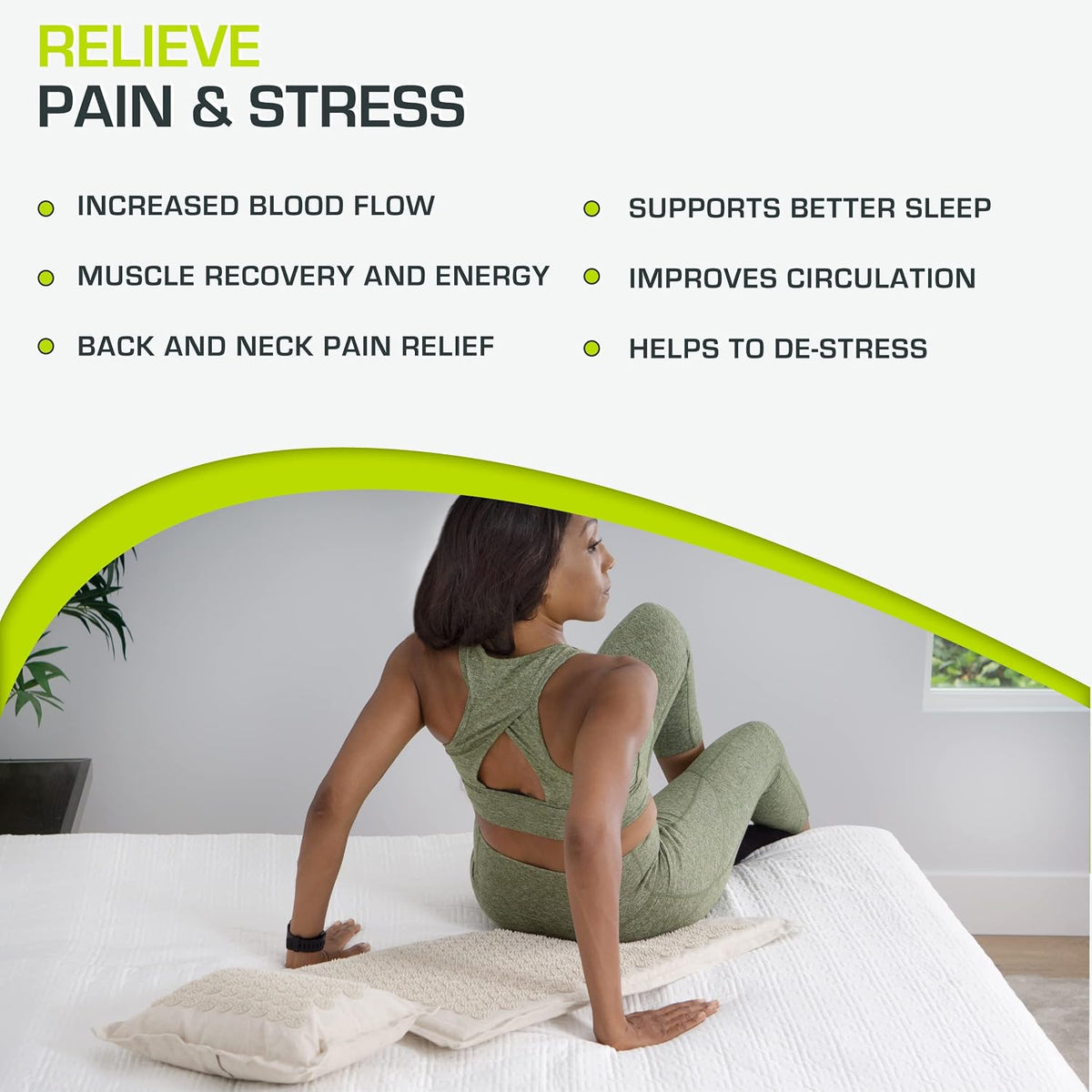 ProsourceFit Ki Acupressure Mat and Pillow Set with 100% Natural Linen for Back/Neck Pain Relief and Muscle Relaxation